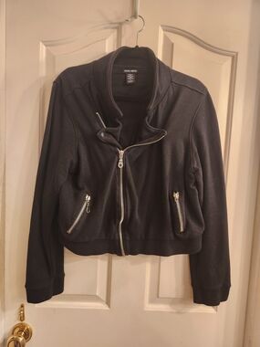 Dobi Deki Black Zip-Front Women's Moto Jacket